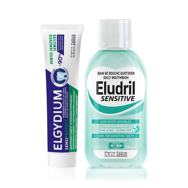 Pasta ELGYDIUM Sensiprotect i płyn Eludril Sensitive.