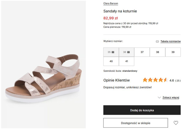 Sandały na koturnie z CCC