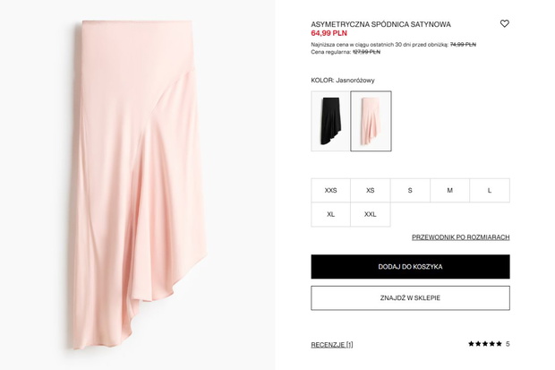 Satynowa spódnica z H&M