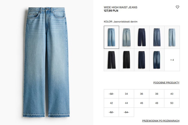 Jeansy wide leg z H&M