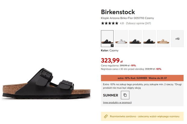Birkenstocki na wyprzedaży eobuwie