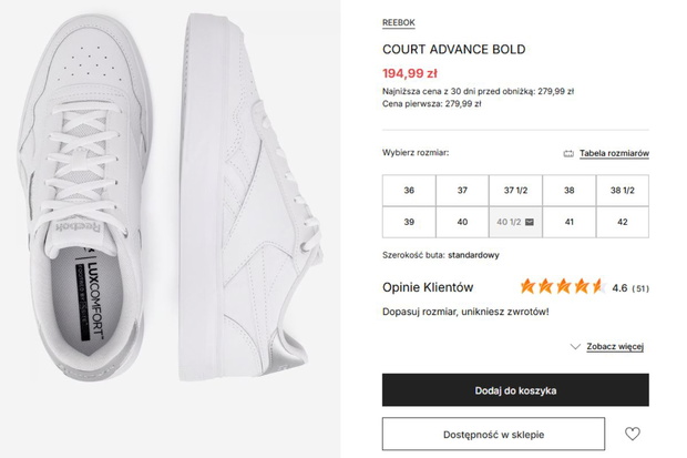Reebok Court Advance Bold