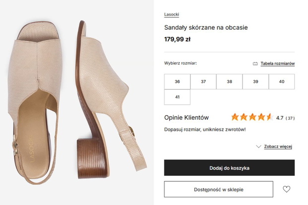 Sandały na słupku Lasocki z CCC
