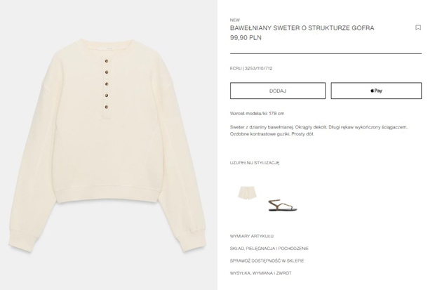 Sweter o strukturze gofra z Zary