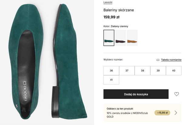 Zielone baleriny Lasocki z CCC