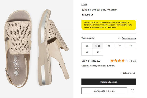 Sandały Rieker na koturnie z CCC