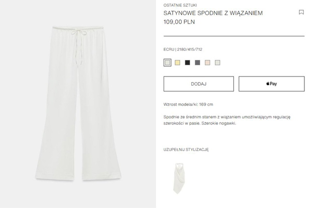 Satynowe spodnie z Zary