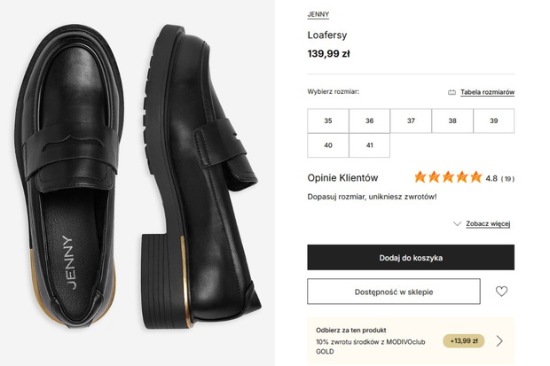Czarne loafersy z CCC