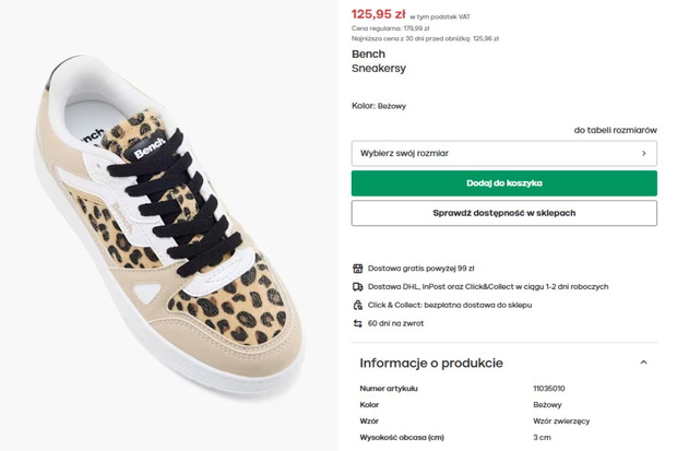 Sneakersy Bench z Deichmanna