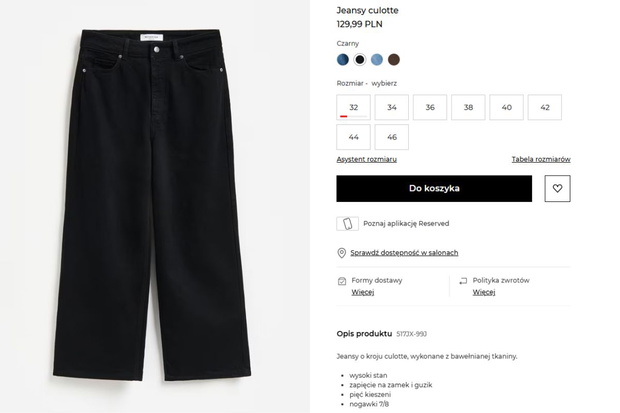 Jeansy culotte z Reserved