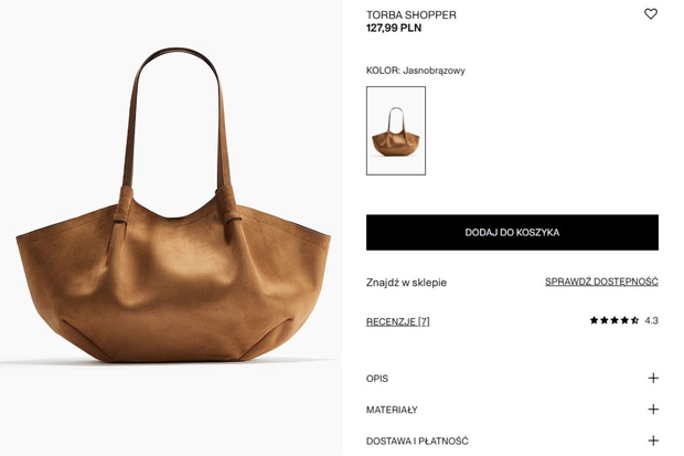 Zamszowa torebka z H&M