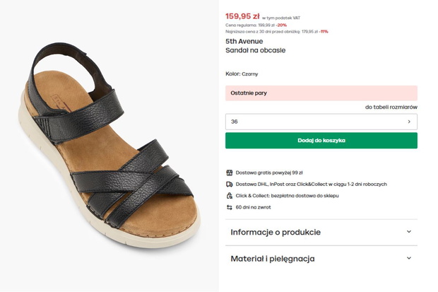 Sandały z wyprzedaży Deichmann