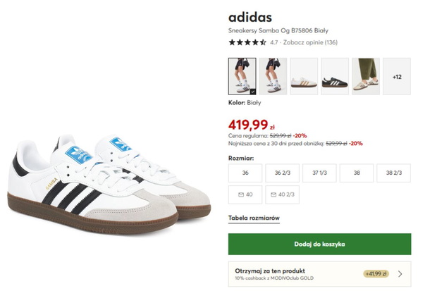 Adidas Samba w promocji