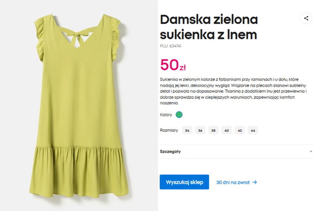 Sukienka z lnu z Pepco