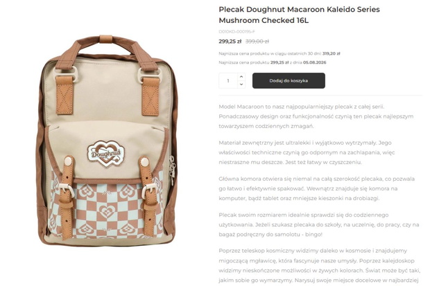 Pojemny miejski plecak Doughnut