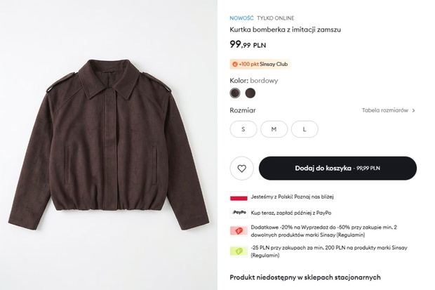 Suede jacket z Sinsay