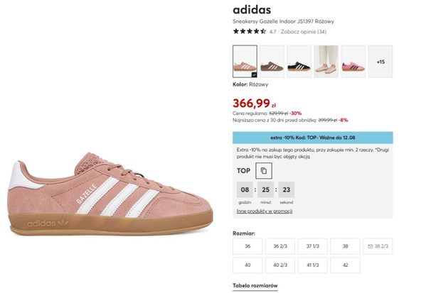 Adidas Gazelle w promocji
