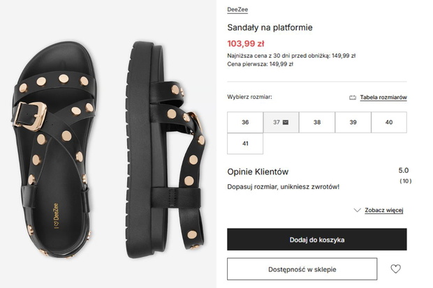 Sandały z dżetami z CCC