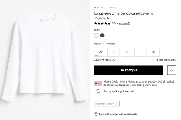 Bluzka z merceryzowanej bawełny z Reserved