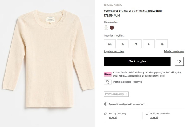 Styl skandynawski w Reserved: wełniana bluzka z jedwabiem