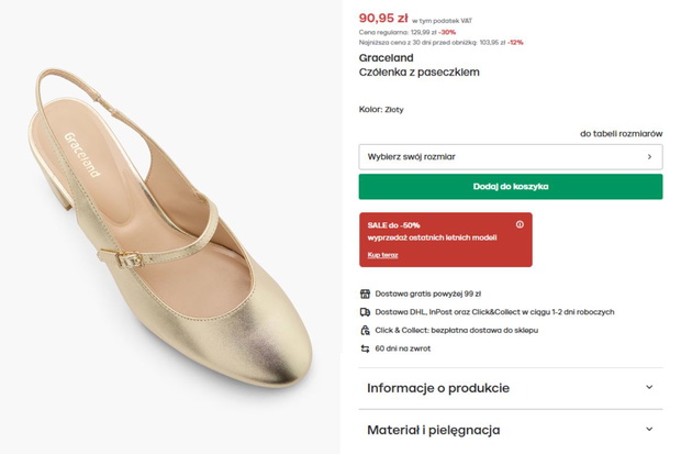 Metaliczne czółenka z Deichmanna