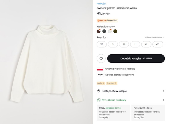 Sweter z wełną z Sinsay