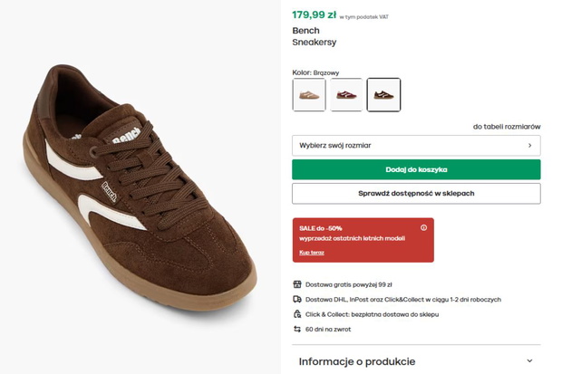 Brązowe sneakersy z Deichmanna 