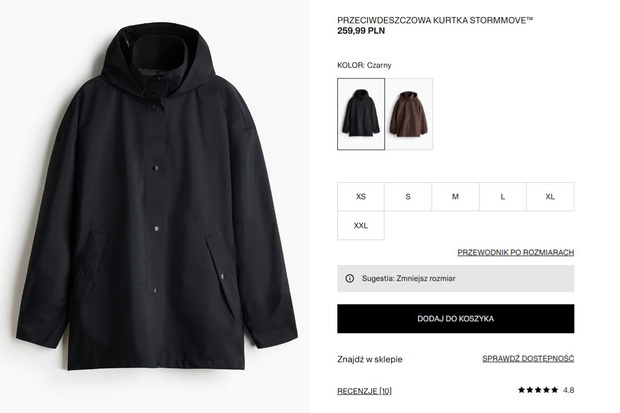 Kurtka przeciwdeszczowa z H&M