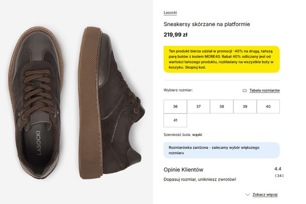 Czekoladowe sneakersy Lasocki z CCC