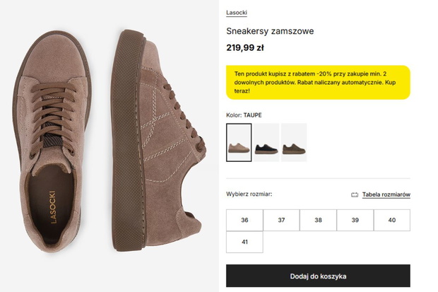 Sneakersy taupe Lasocki z CCC
