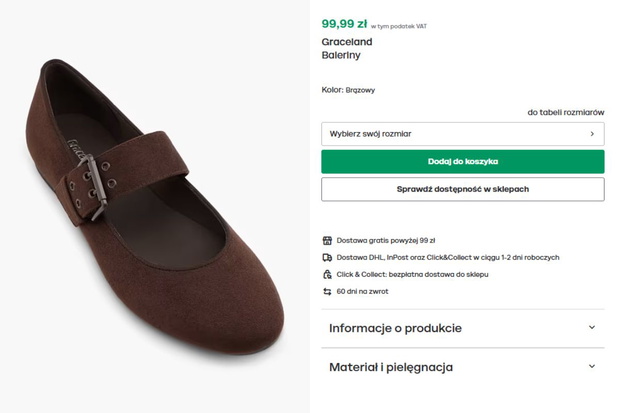 Baleriny suede z Deichmanna