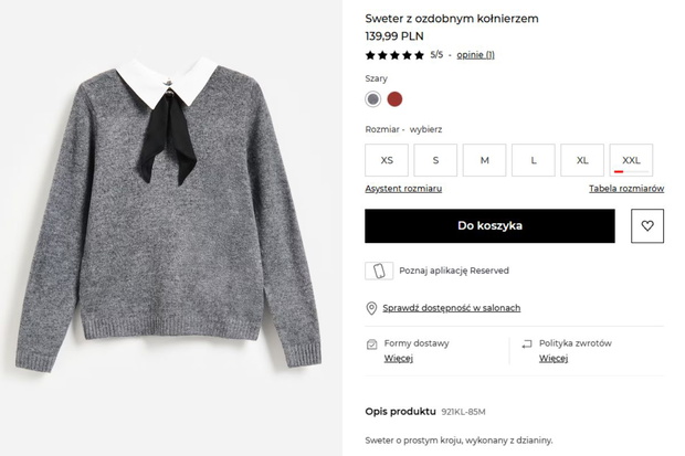 Sweter w stylu pensjonarki z Reserved