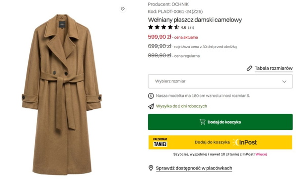 Wełniany płaszcz z Ochnik
