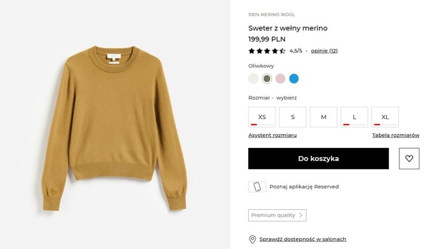 Sweter z wełny merino z Reserved