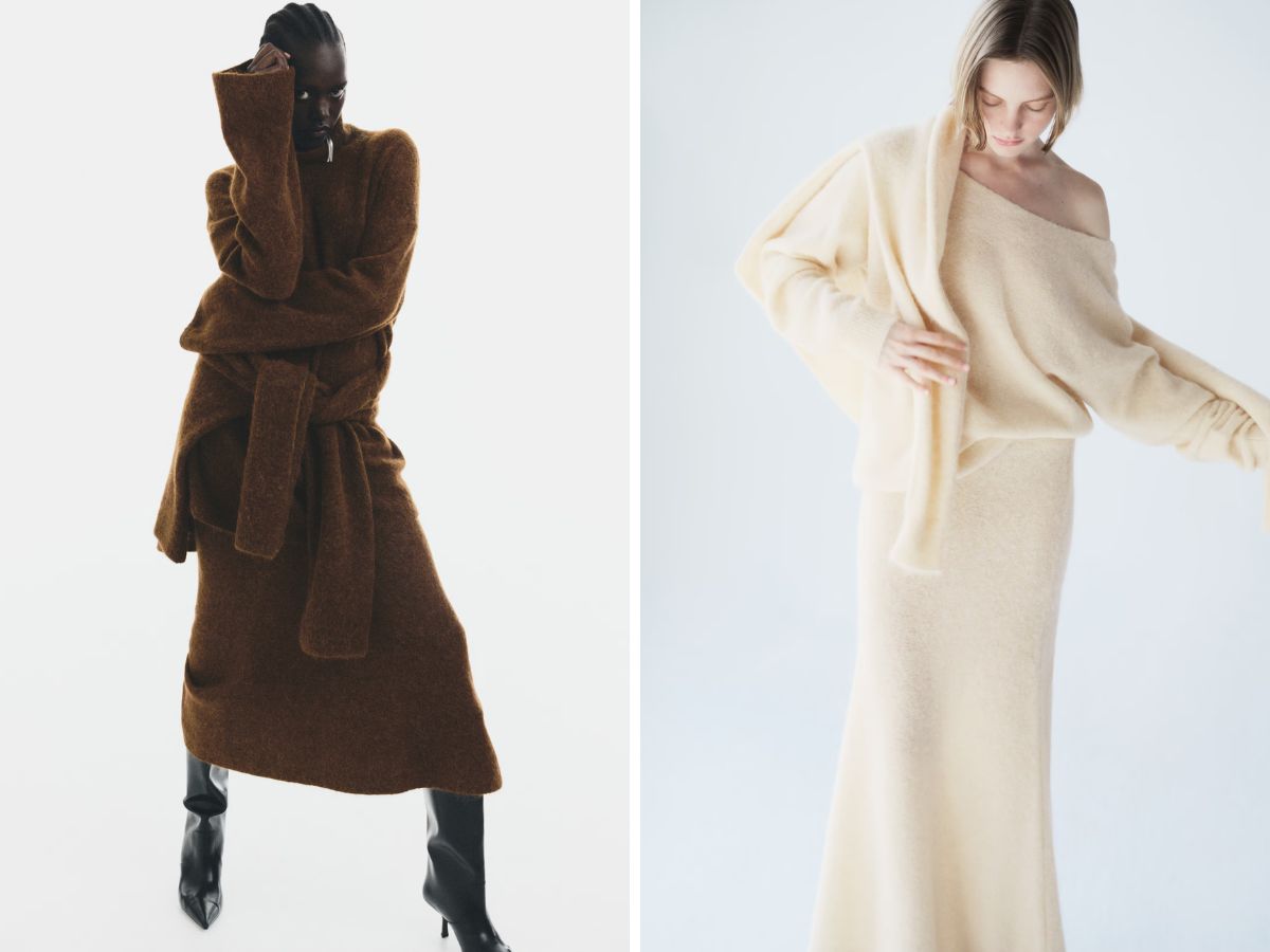 Dzianinowa spódnica z domieszką wełny z alpaki – H&M