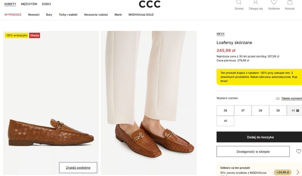 Skórzane półbuty z CCC