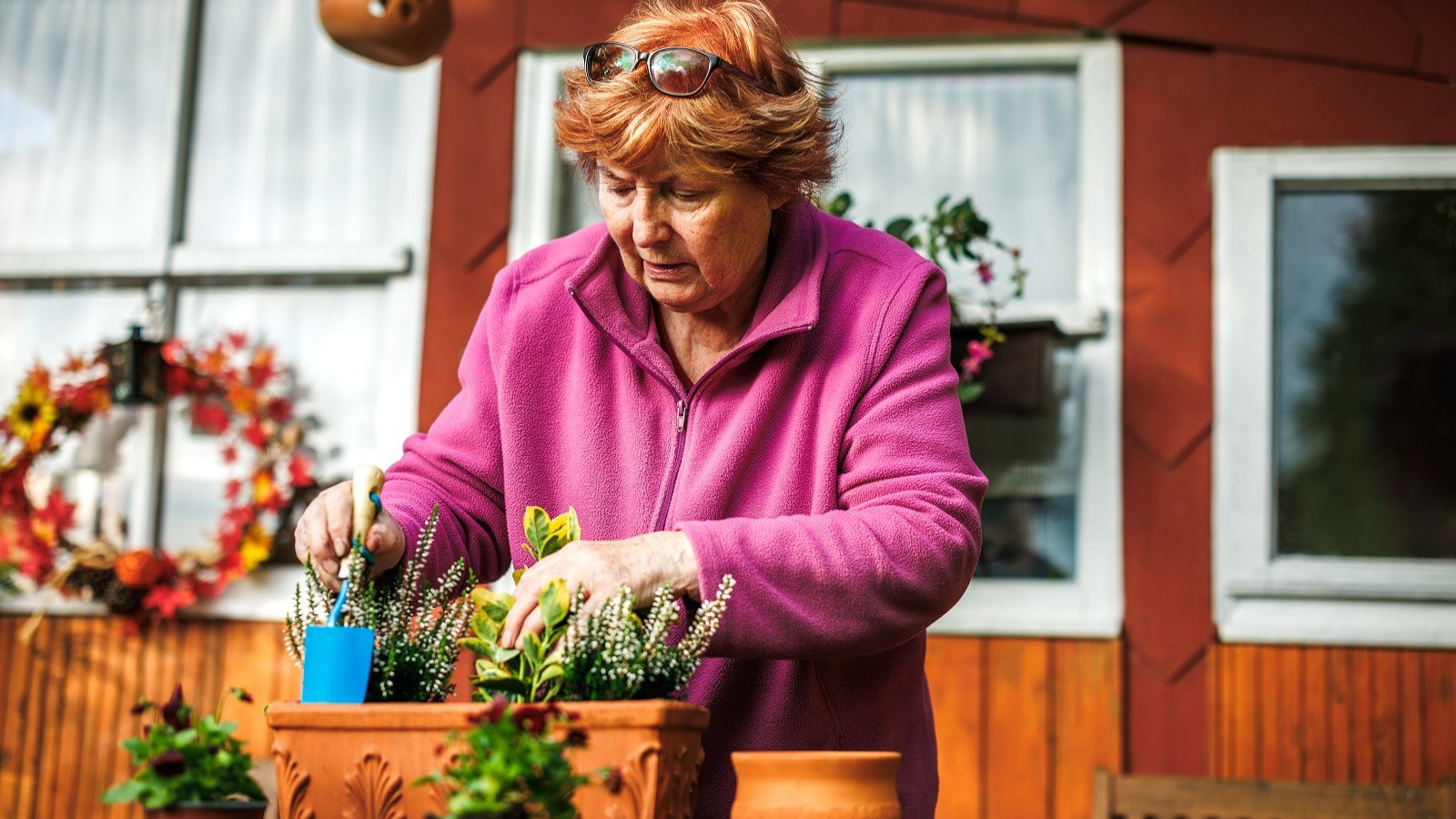 seniorka w ogrodzie