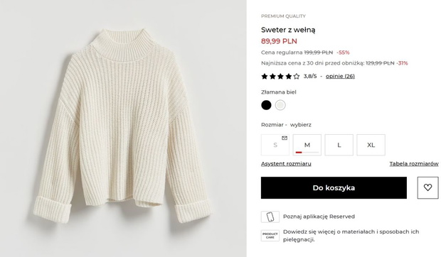 Sweter oversize z Reserved