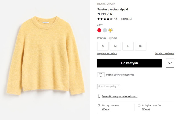 Sweter z wełną alpaki z Reserved