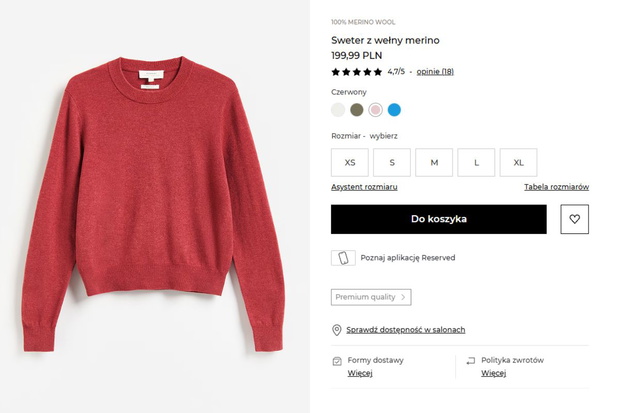 Sweter z wełny merino z Reserved