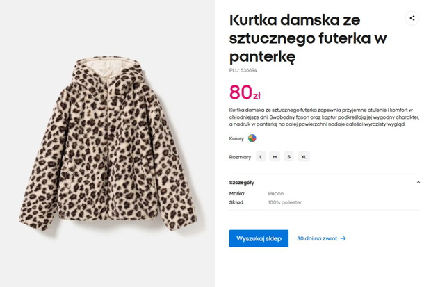 Kurtka w panterkę z Pepco