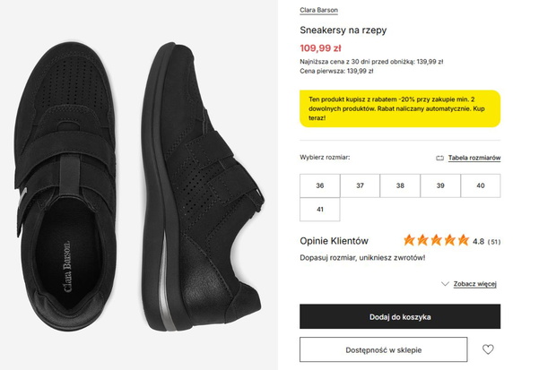 Sneakersy z CCC na wysokie podbicie