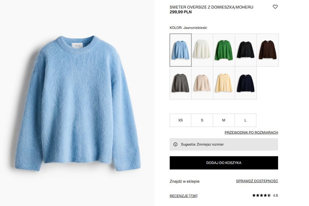Sweter z moherem z H&M