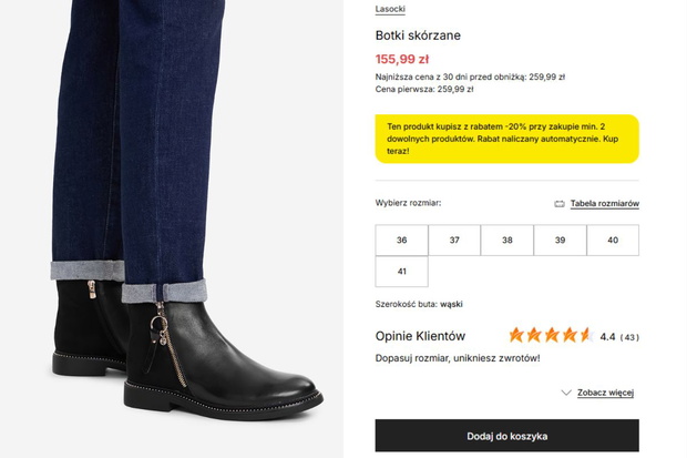 Czarne botki Lasocki z CCC
