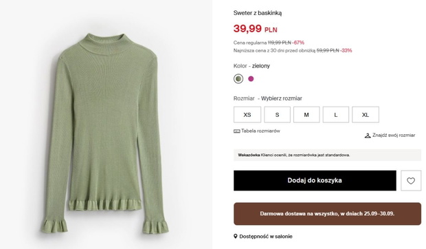 Szałwiowy sweter z Mohito