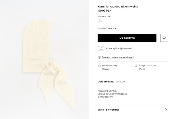 Alternatywy dla czapki z Reserved: kominiarka