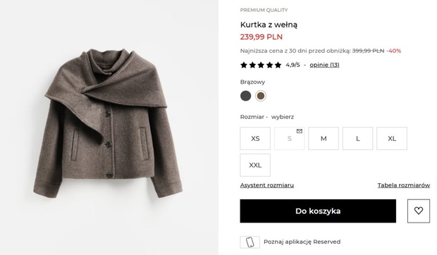Kurtka z wełną w Reserved