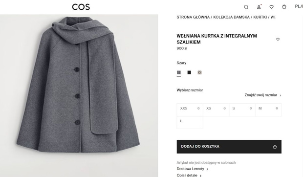 Płaszcz z szalikiem z COS