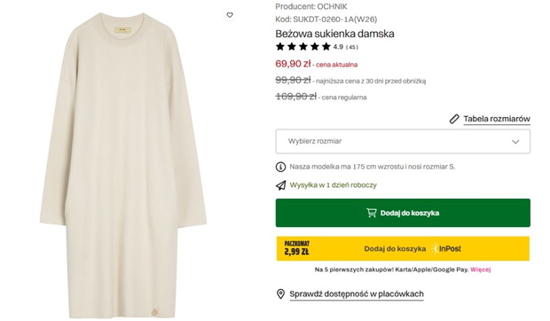 Wyprzedaż sukienek w Ochnik 