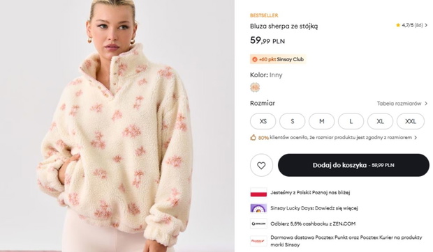 Bluza sherpa z Sinsay
